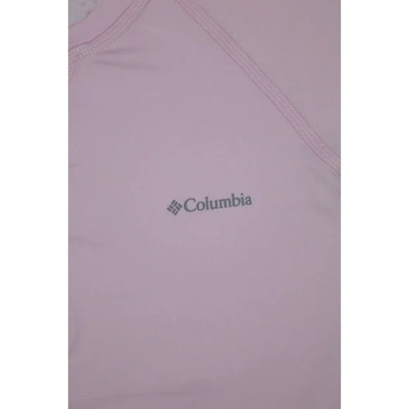 Columbia Women Maplegate Light Pink Short Sleeve Shirt M Active Fit Omni Wick - Picture 4 of 13